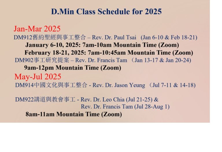 Doctor of Ministry (DMIN) Program - CCSTCAL